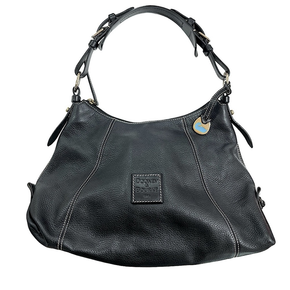 Dooney & Bourke East West Black Pebbled Leather Hobo Shoulder Bag & Wristlet